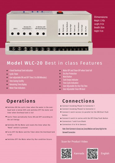 WLC -20 with cyclic timer for 3 phase submersible pumps